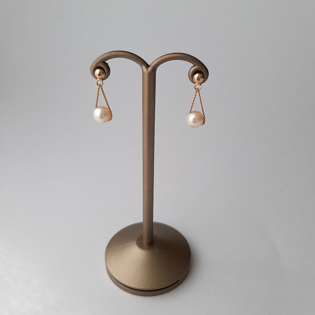 K18 设计款耳环 珍珠耳环  Akoya珍珠 珍珠耳饰 日本珍珠 pearl earrings 珍珠耳环 珍珠耳环 진주귀걸이 - 耳环/耳夹 - 珍珠 