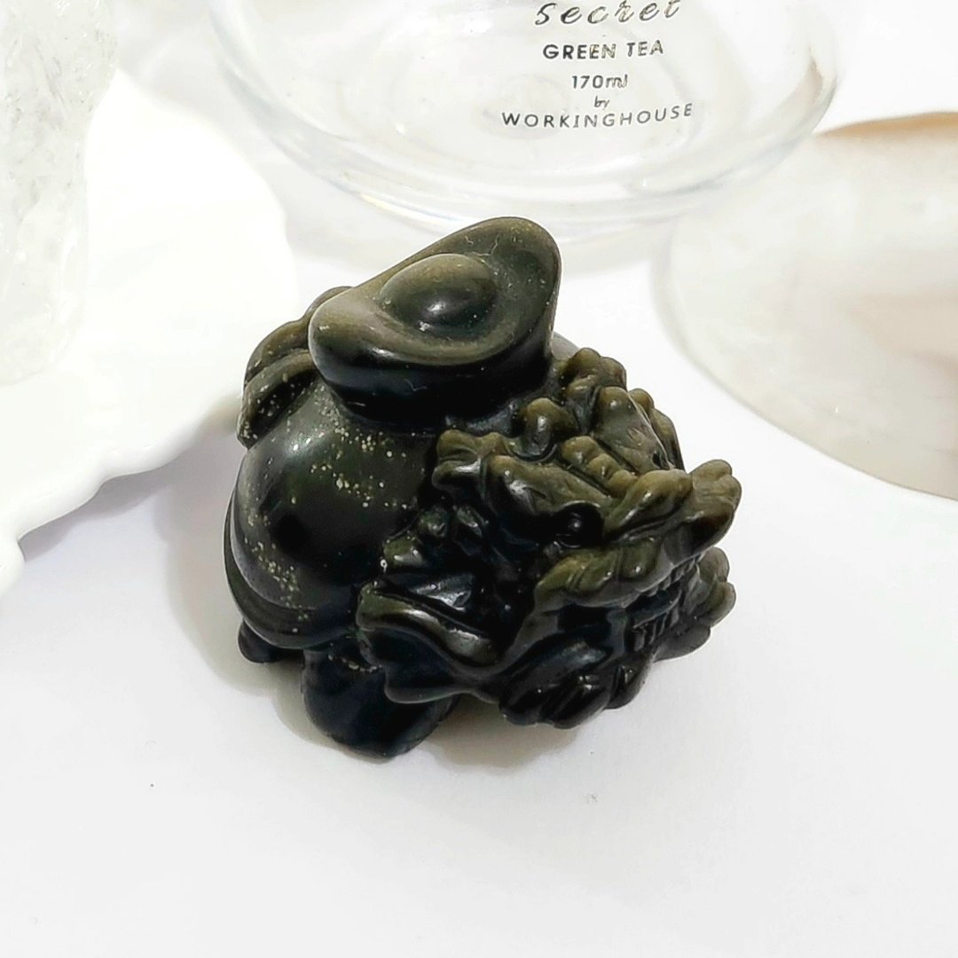 背元宝金曜石龙龟/招财/避邪挡煞之水晶 - 手链/手环 - 水晶 金色