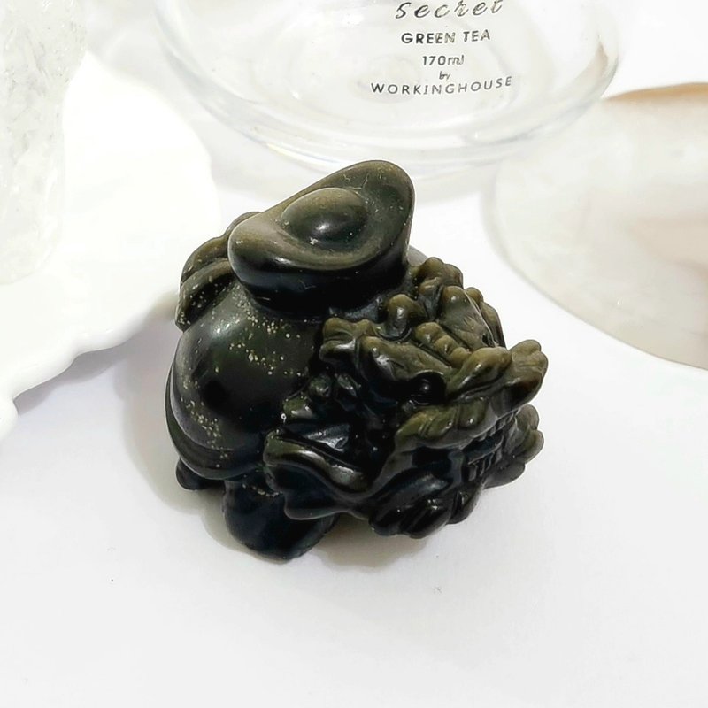 背元宝金曜石龙龟/招财/避邪挡煞之水晶 - 手链/手环 - 水晶 金色