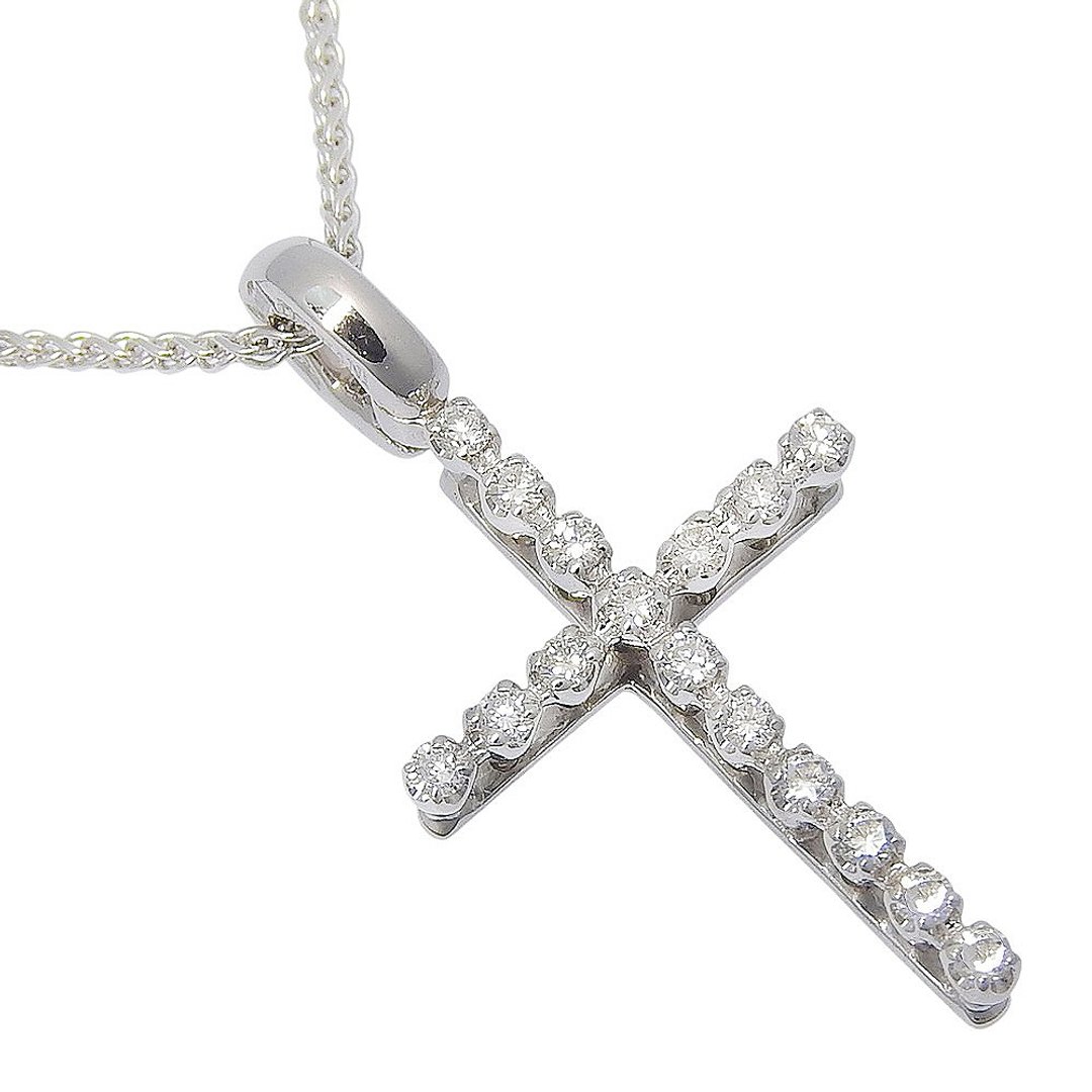 【日本直送】Damiani Mystery Cross 项链 K18WG x 钻石 十字架 约4.6g 中性【二手】 - 项链 - 贵金属 银色