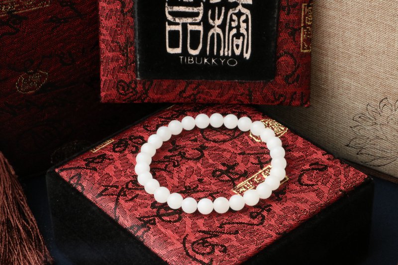 冰透级全玉化砗磲手珠 6mm圆珠 砗磲佛珠 砗磲念珠 定制化设计 - 手链/手环 - 贝壳 