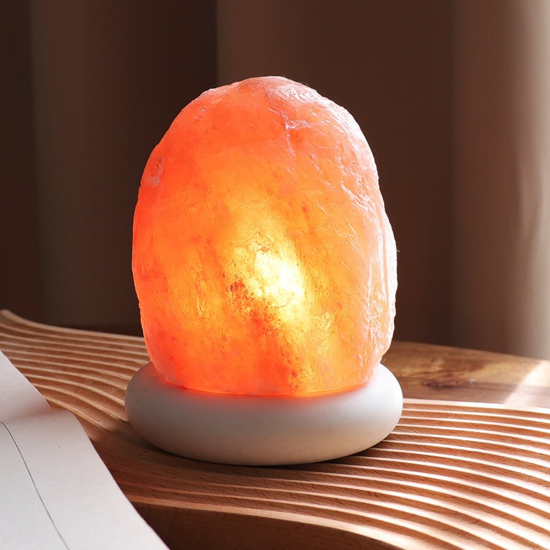 小玫瑰原矿 I 清水模 I 原色甜甜圈 I 小靠山 盐灯 - 灯具/灯饰 - 水泥 橘色