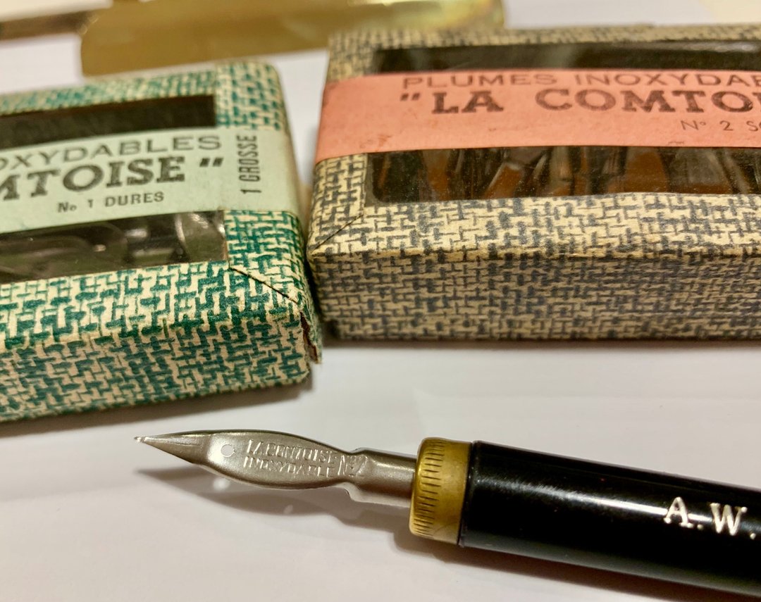 1960年代 法国老笔尖  La Comtoise 一号 不锈钢笔尖  EF 极细尖 - 蘸水笔 - 不锈钢 灰色