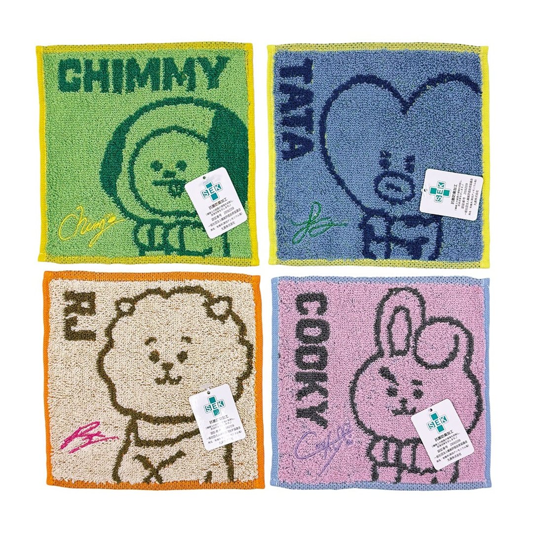 日本丸真 宇宙明星BT21口袋小方巾 - 毛巾浴巾 - 棉 