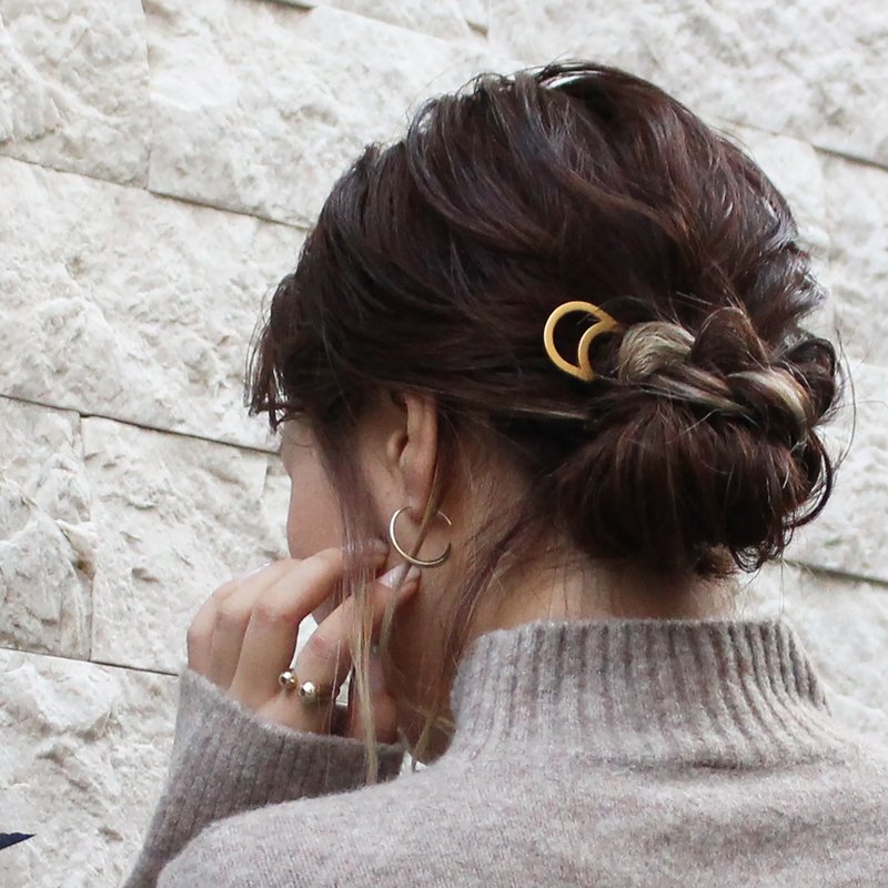 KANZASHI Hair pin 【Basic / Round / Silver】 - 发饰 - 其他金属 金色