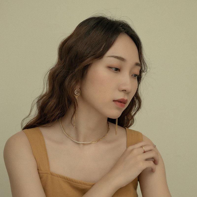 排钻拼接项链 - 项链 - 铜/黄铜 金色