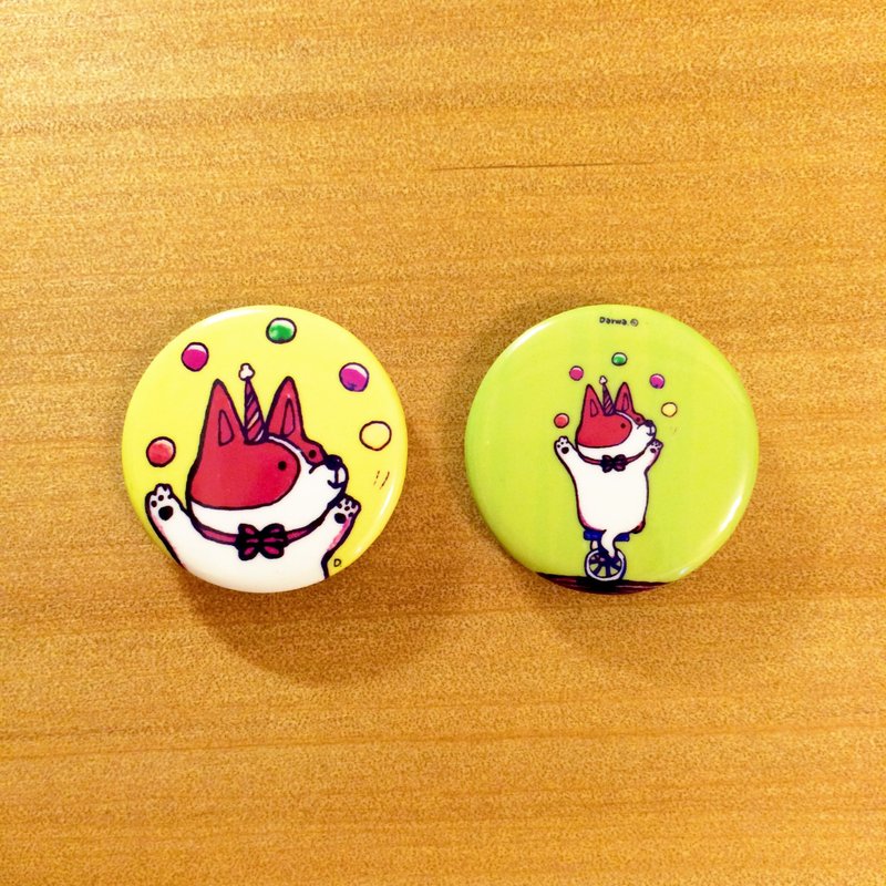 Darwa--杂耍柯基(共2款)-徽章 - 徽章/别针 - 塑料 