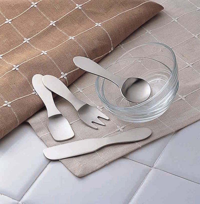 日本【SALUS 佐藤金属】圆弧mini餐具 - 餐刀/叉/匙组合 - 不锈钢 