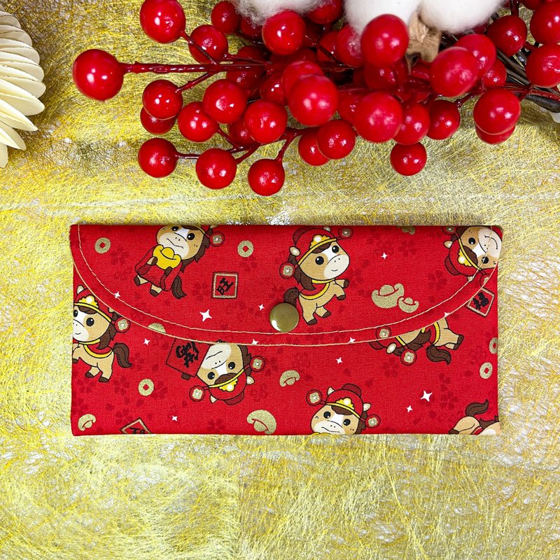 手作布红包袋(马踏花开) - 红包/春联 - 棉．麻 红色