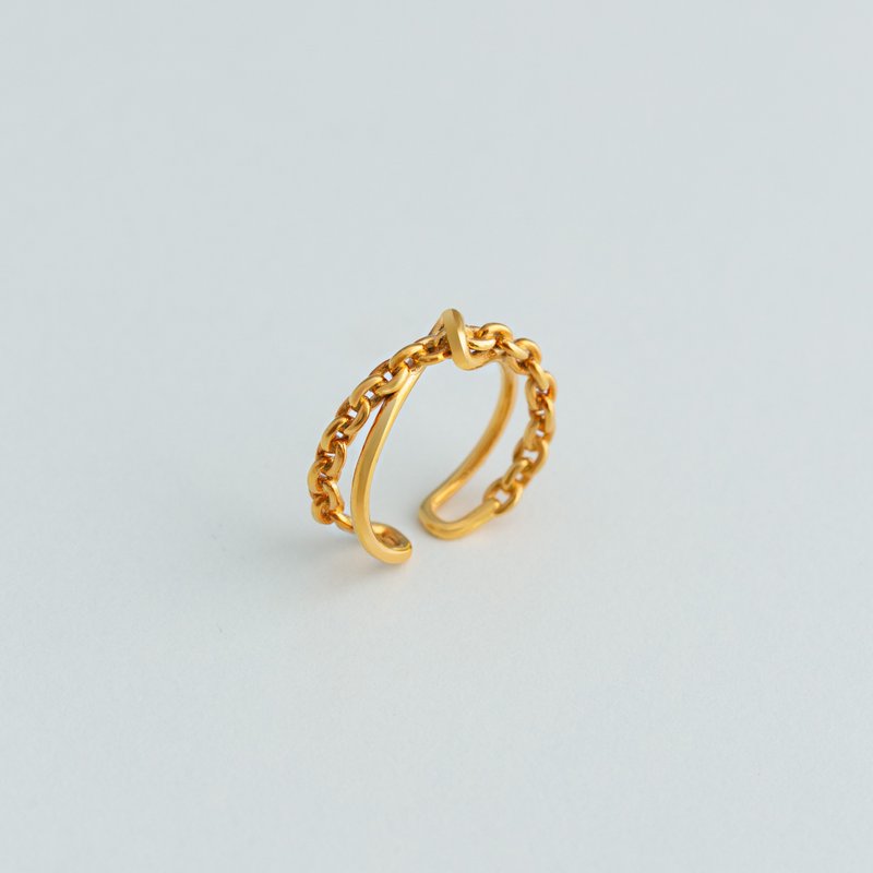 Crossed Chain - 戒指 - 其他金属 