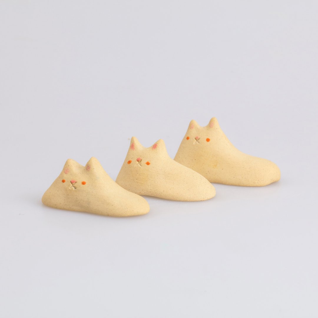 猫是液体系列—三兄弟 - 摆饰 - 陶 白色