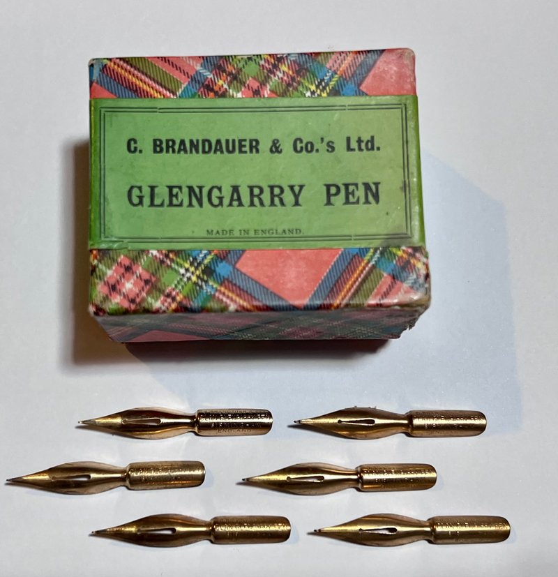 1920年代 英国伯明罕 Glengarry 镀金笔尖 by C. Brandauer 公司 - 蘸水笔 - 其他金属 