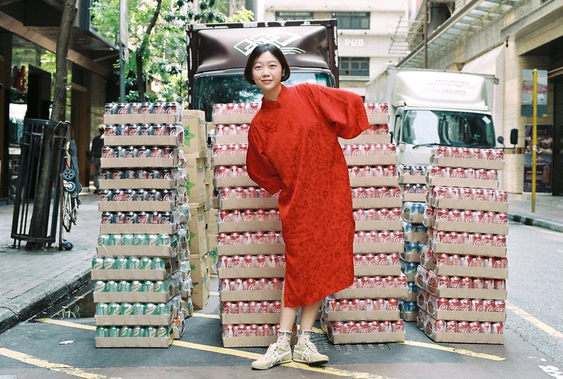 大红色龙纹 复古老式平裁 民国风格 织锦缎改良旗袍 洋裝 - 旗袍 - 棉．麻 红色