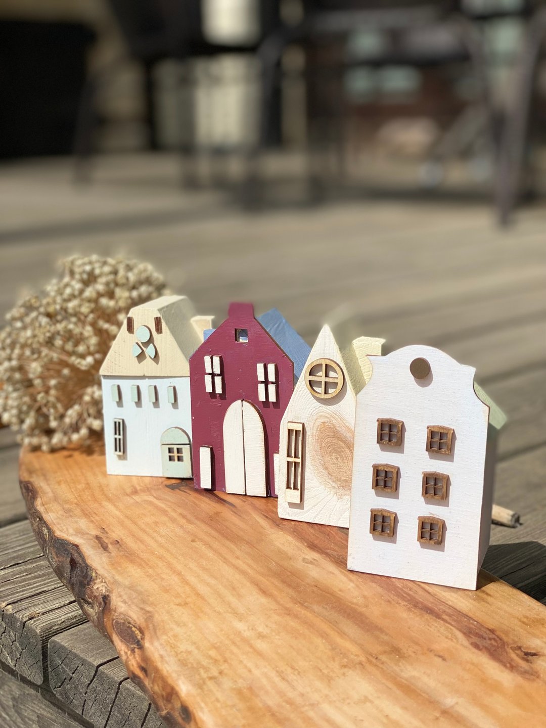 Set of 9 Miniature Painting Kit for Kids, Tiny House Wood Painting Nordic Decor - 插画/绘画/写字 - 木头 咖啡色