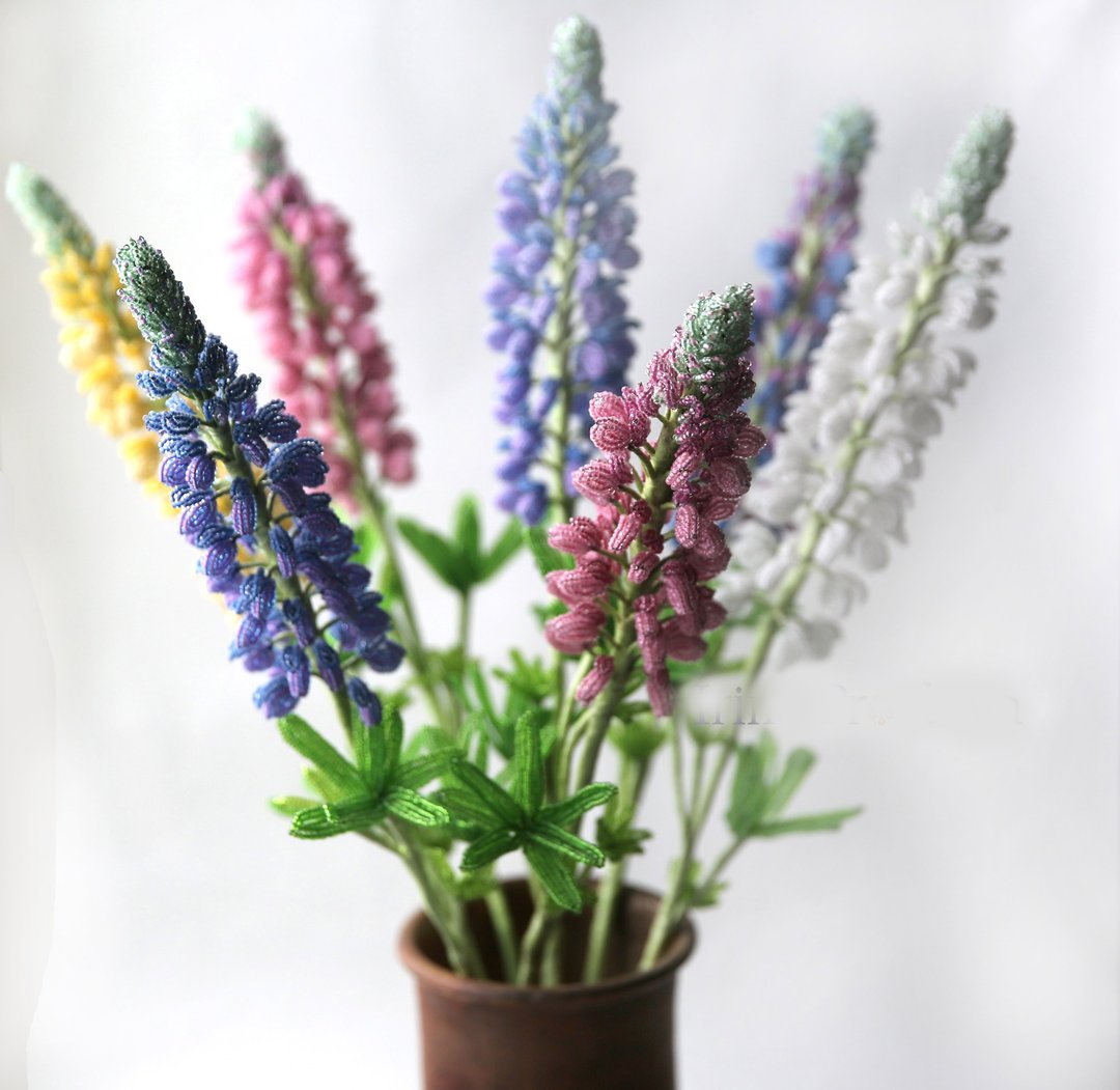 Digital Download - PDF | Beaded Flowers pattern | Lupine - 手工艺教程/工具书 - 其他材质 