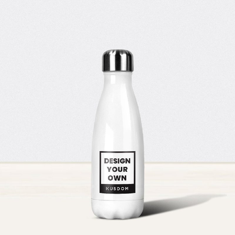 【定制化礼物】迷你可乐瓶保温杯, 350ml│保温/水瓶/水壶|情人节 - 水瓶/水壶 - 不锈钢 白色