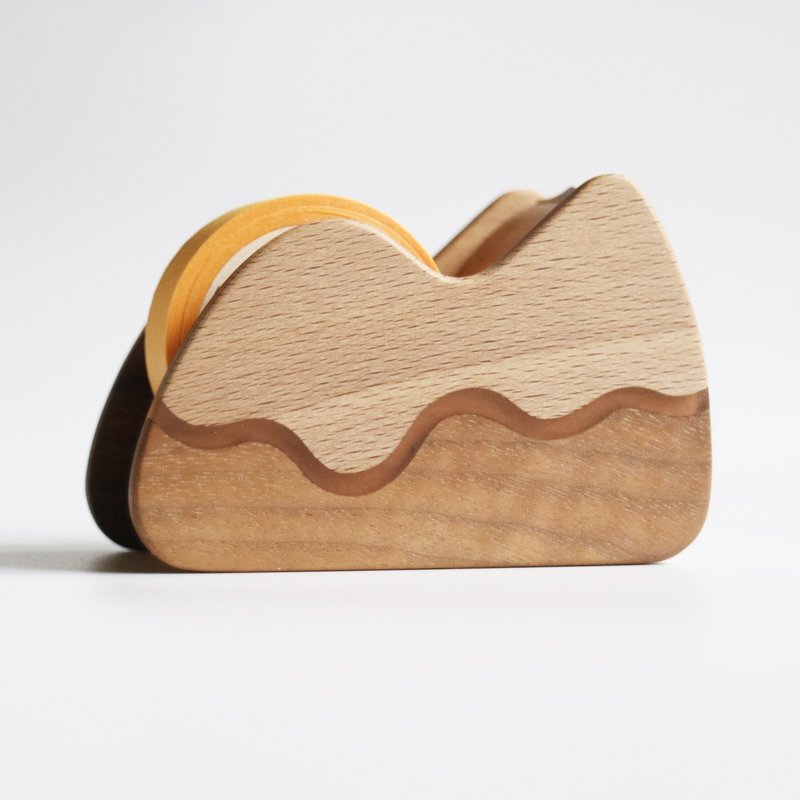 日出胶带台 纸胶带台 和纸胶带台 -- 牛奶巧克力 - 纸胶带 - 木头 咖啡色