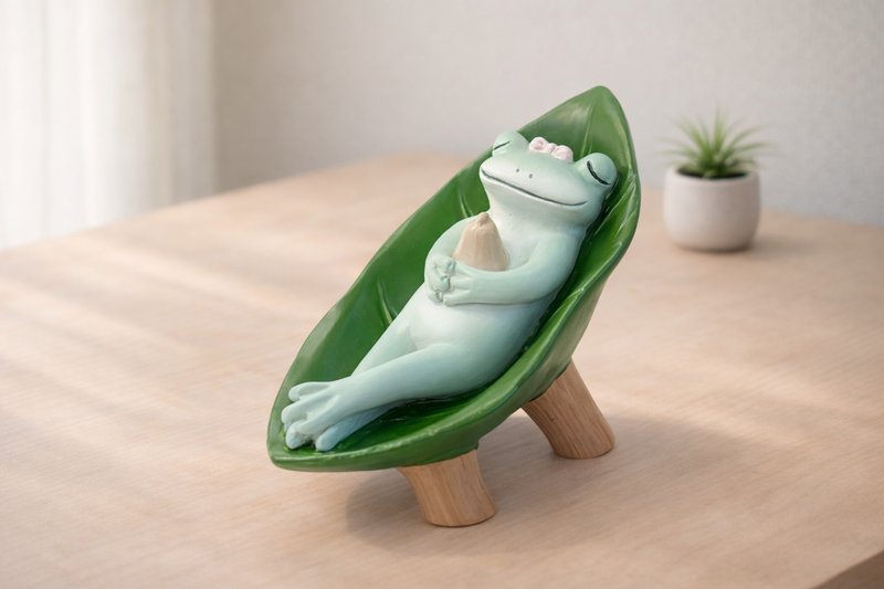 空尼吉蛙社畜部 之 蛙蛙正在海岛渡假中勿扰 办公桌疗愈小物 - 摆饰 - 其他材质 绿色