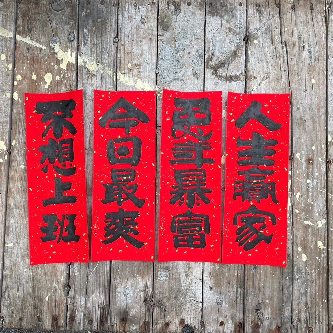 厌世小春联  手写 - 红包/春联 - 纸 