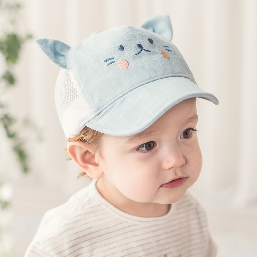 Happy Prince韩国制 Fran猫咪婴儿童棒球帽网帽 - 婴儿帽/发带 - 聚酯纤维 多色