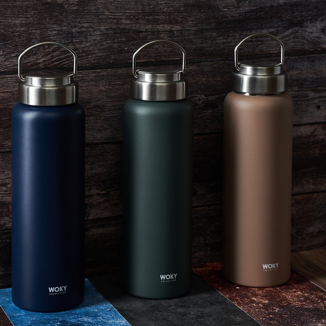 【WOKY沃厨】提手轻芯钛瓷易洁层保温瓶800ML (3色可选) - 保温瓶/保温杯 - 不锈钢 