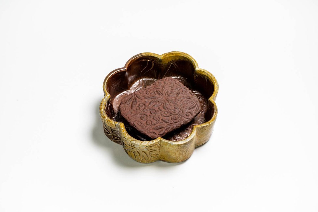 曾永鸿  柴烧叶纹茶盘 (2件一组) - 茶具/茶杯 - 陶 