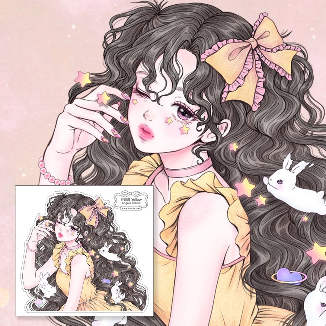 Angela 插画贴纸 - 贴纸 - 纸 