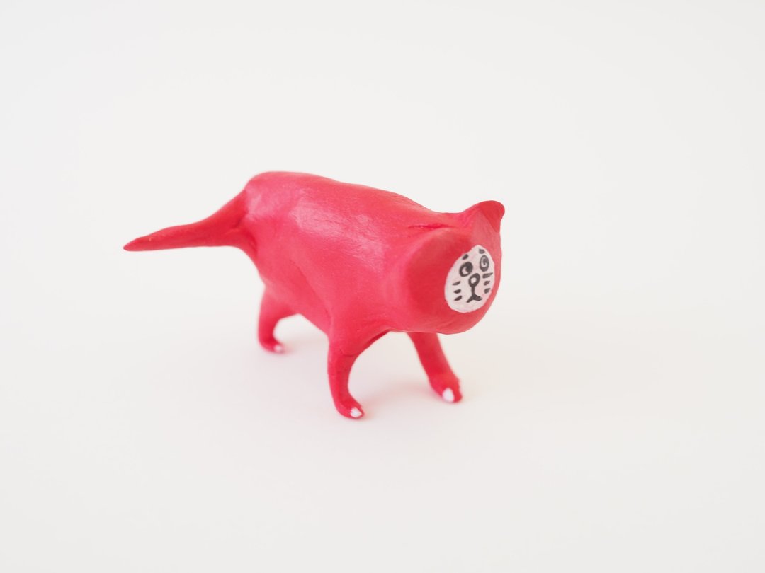 Fake daruma cat - 摆饰 - 纸 红色