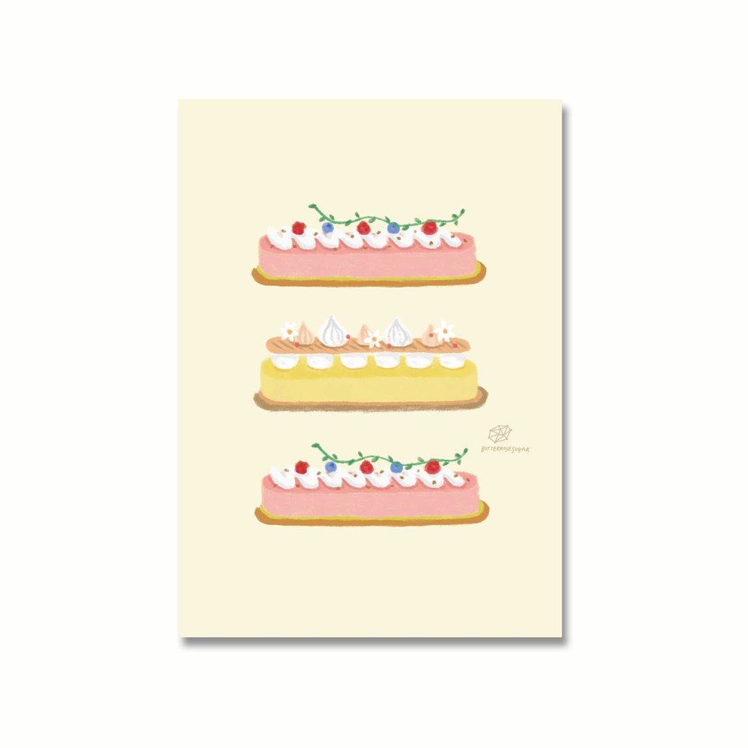 明信片 // Patisserie // - 卡片/明信片 - 纸 黄色