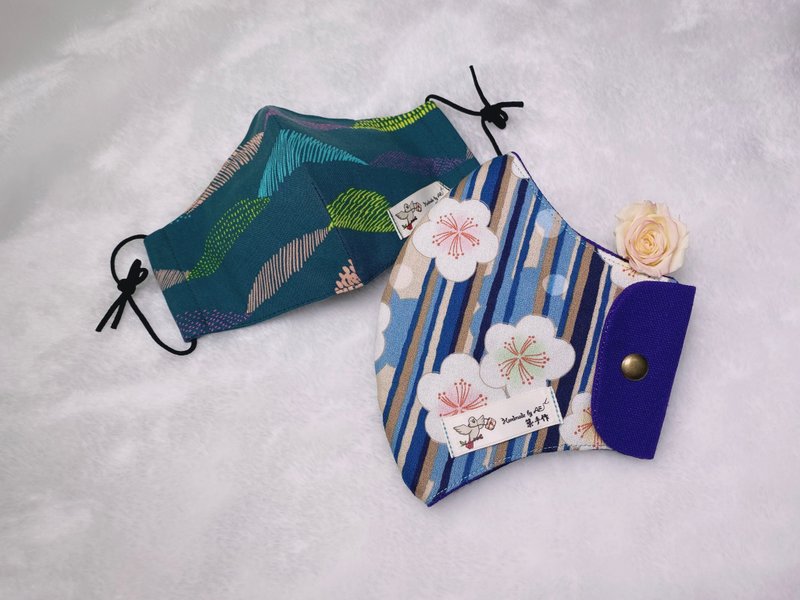 口罩收纳/适用于立体口罩 - 口罩 - 棉．麻 紫色