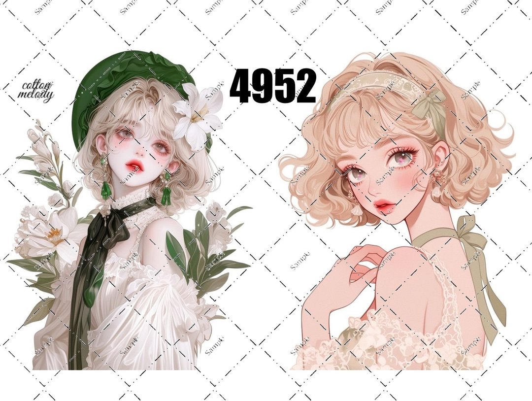 original sticker no.4952 人物贴纸 原创贴纸 原创人物贴纸 装饰贴纸 cotton melody - 贴纸 - 纸 