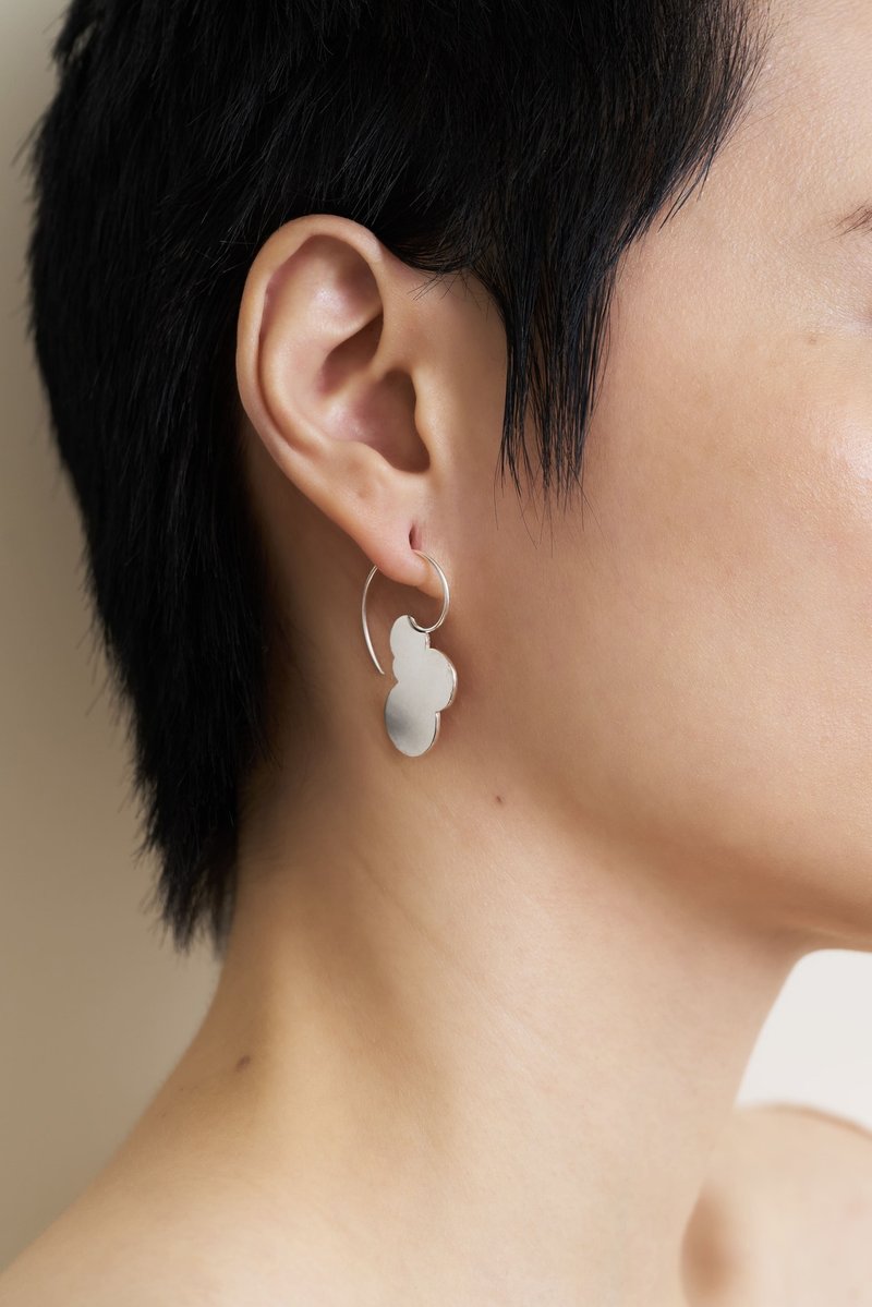 flat grape earrings - 平面葡球 耳饰 - 耳环/耳夹 - 纯银 