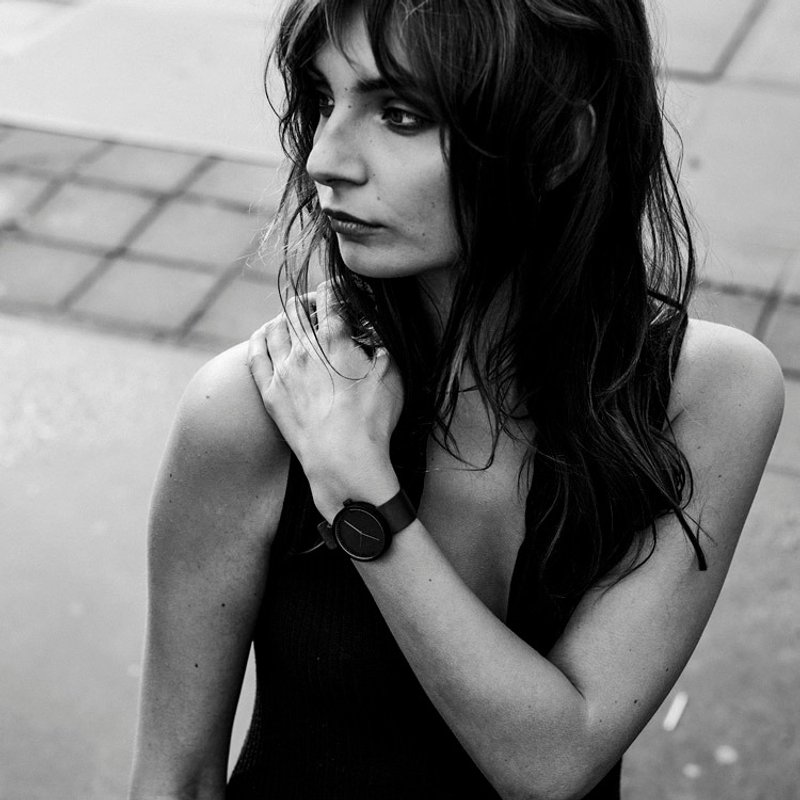 LEFF amsterdam北欧工业齿轮设计真皮腕表 (38mm, 雾黑、黑皮带) - 女表 - 真皮 