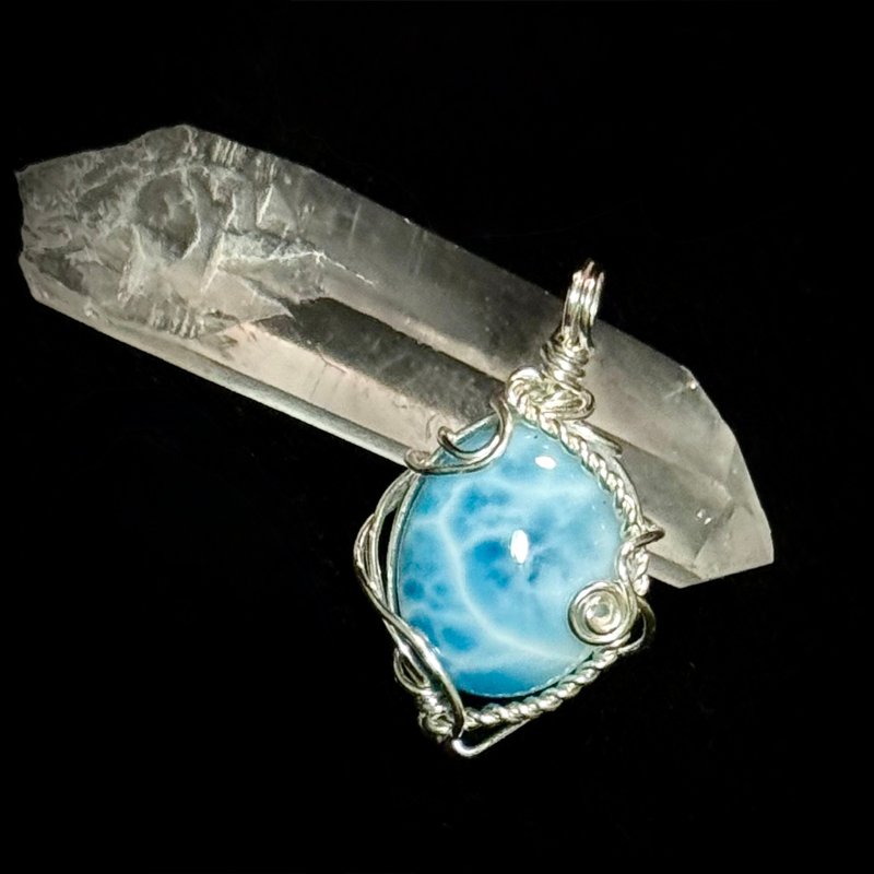 【无眠海域】 金属编织 拉利玛项链 - 项链 - 水晶 