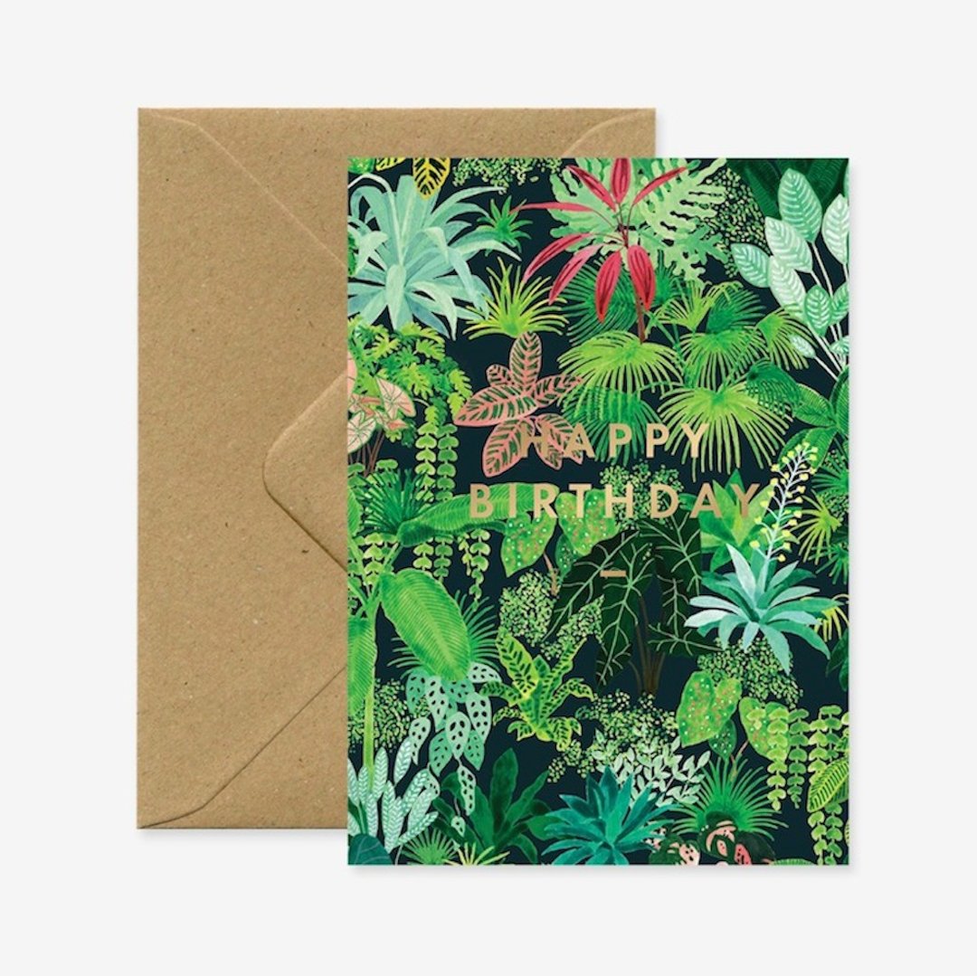 大叶植物生日卡 - 卡片/明信片 - 纸 