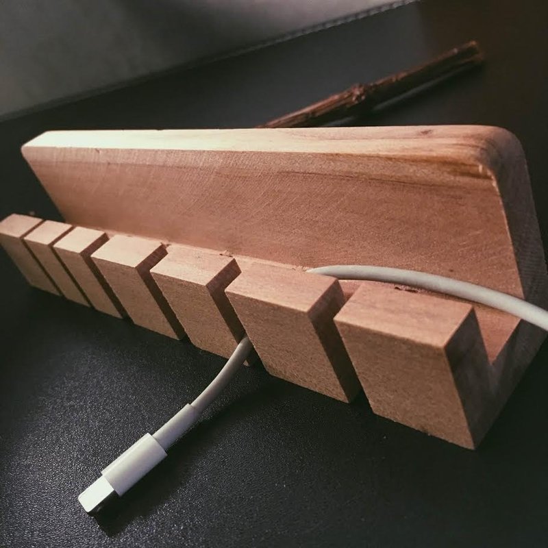纯木整线器 - 卷线器/电线收纳 - 木头 咖啡色
