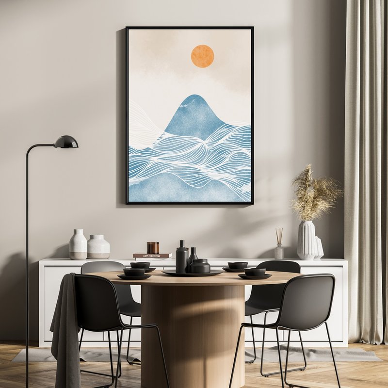 山间云海II - 日本挂画/日本料理店/日式风格/日本风景/云海 - 海报/装饰画/版画 - 棉．麻 多色