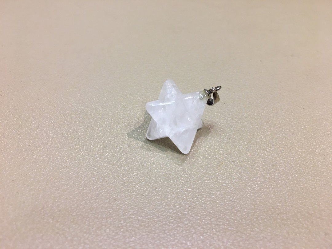 白水晶梅尔卡巴吊饰 - 手链/手环 - 水晶 