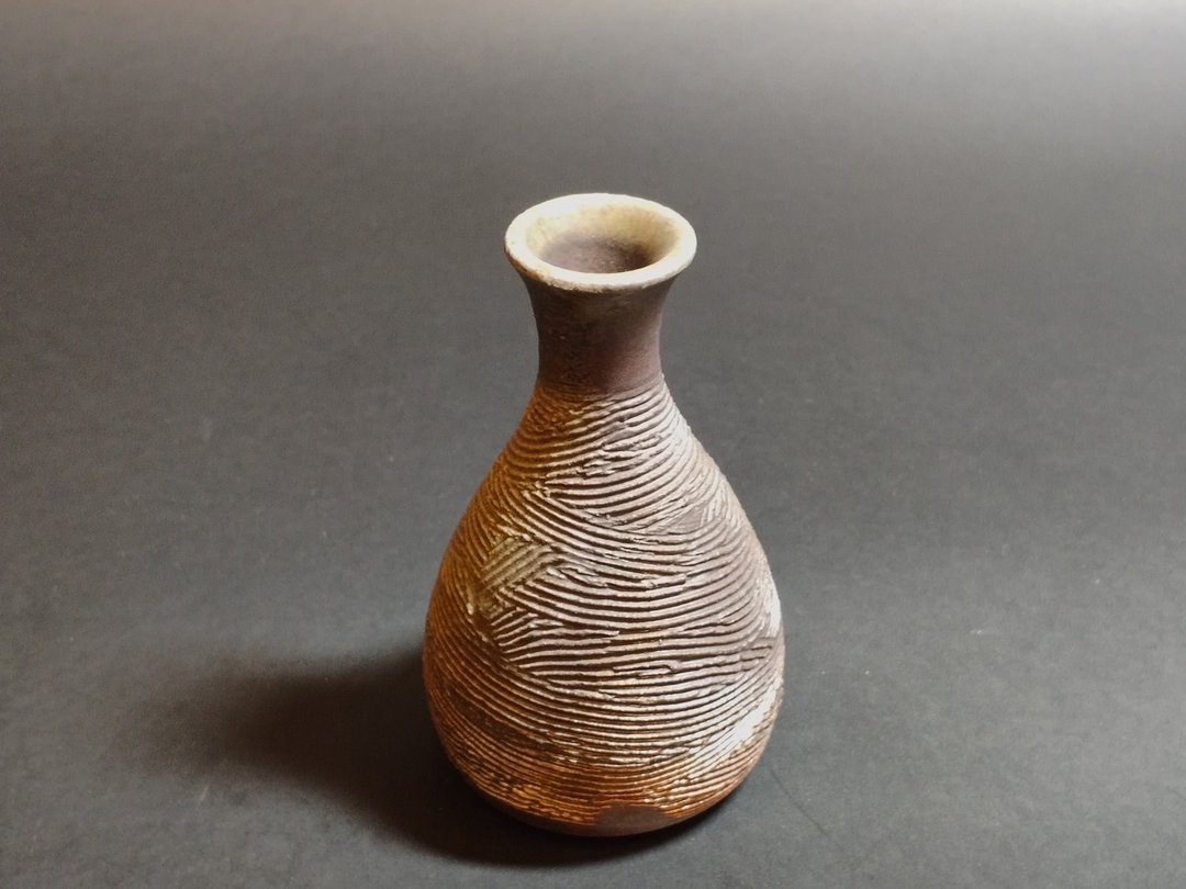6号 柴烧金银彩小花瓶 - 花瓶/陶器 - 陶 金色