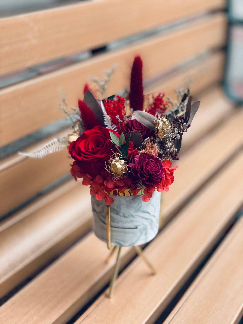 永生玫瑰微景 质感大理石盆花 | 生日 毕业季首选 |台北可自取 - 干燥花/捧花 - 植物．花 