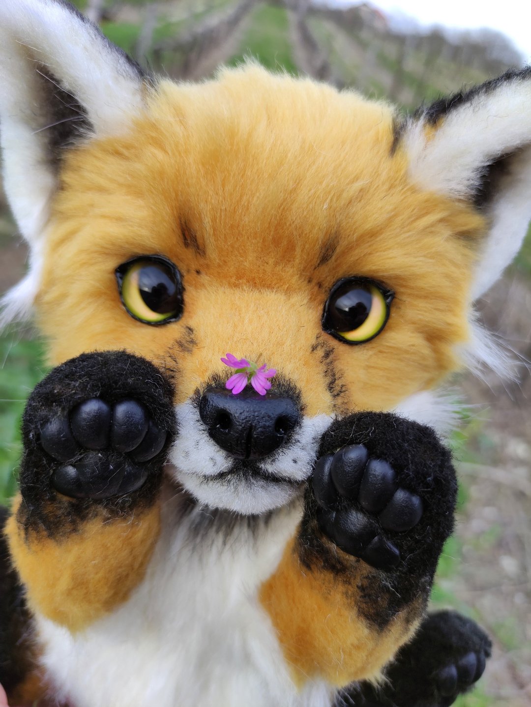 Teddy Fox, Handmade toy, Stuffed animal, Cute Artdoll, Faux Fur Pet - 玩偶/公仔 - 其他材质 橘色