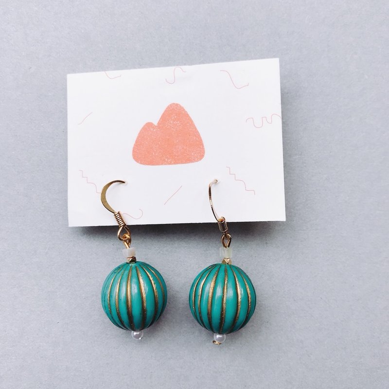 草地滚滚球 - 针式/夹式耳环 - 耳环/耳夹 - 压克力 绿色