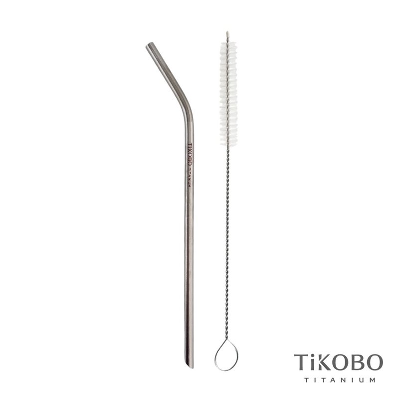 纯钛弯式细吸管 6mm ( 20cm高)【赠吸管刷】环保吸管 马克杯吸管 - 环保吸管 - 其他金属 银色