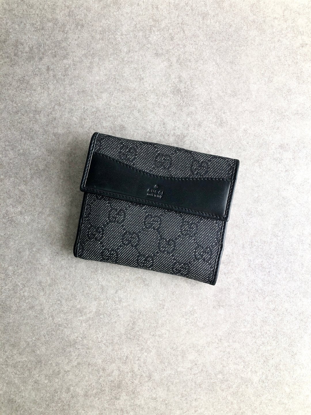 【日本直送 品牌二手包】GUCCI古驰钱包黑GG帆布对折钱包复古老znwywn - 皮夹/钱包 - 棉 黑色