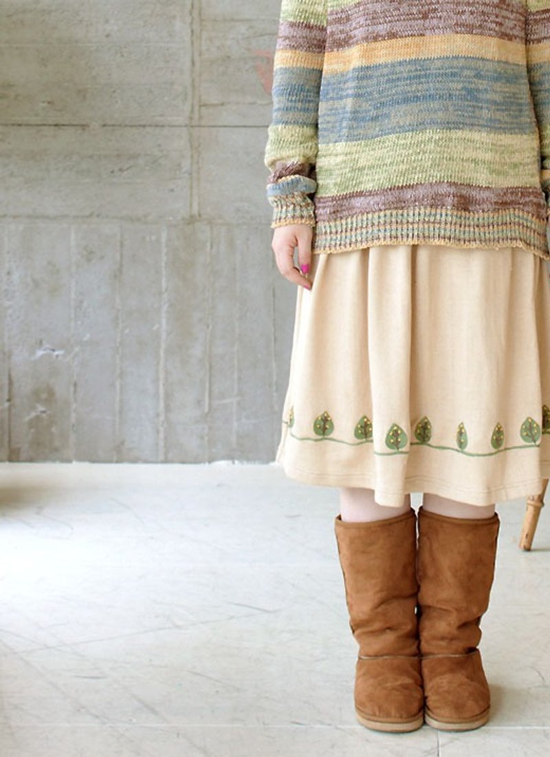 ☆ Hammock ☆ 彡 Hammock Alley Tree Sweat Skirt - 裙子 - 棉．麻 金色