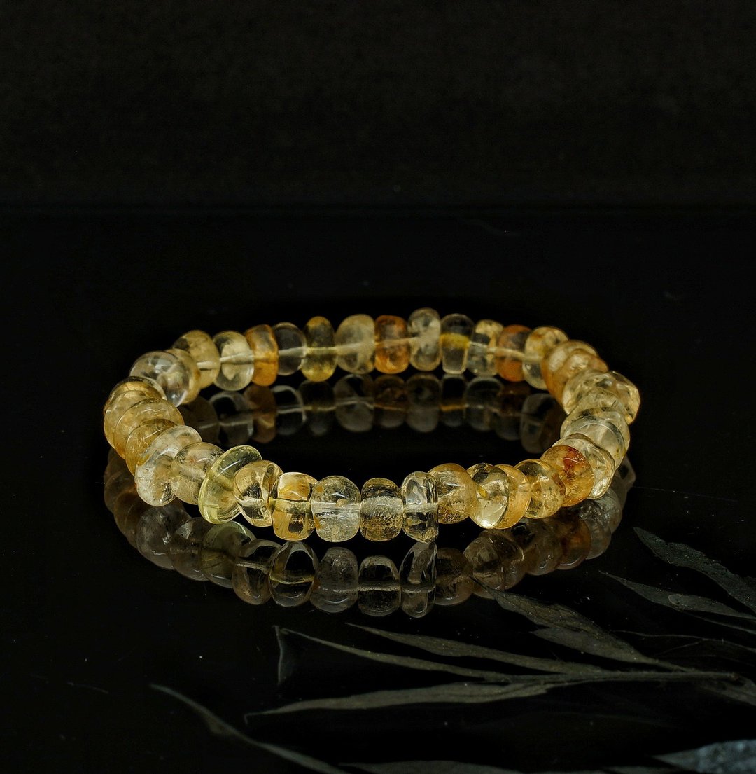 不定型原石黄水晶手链-9 ( Raw Citrine Bracelet ) - 手链/手环 - 水晶 
