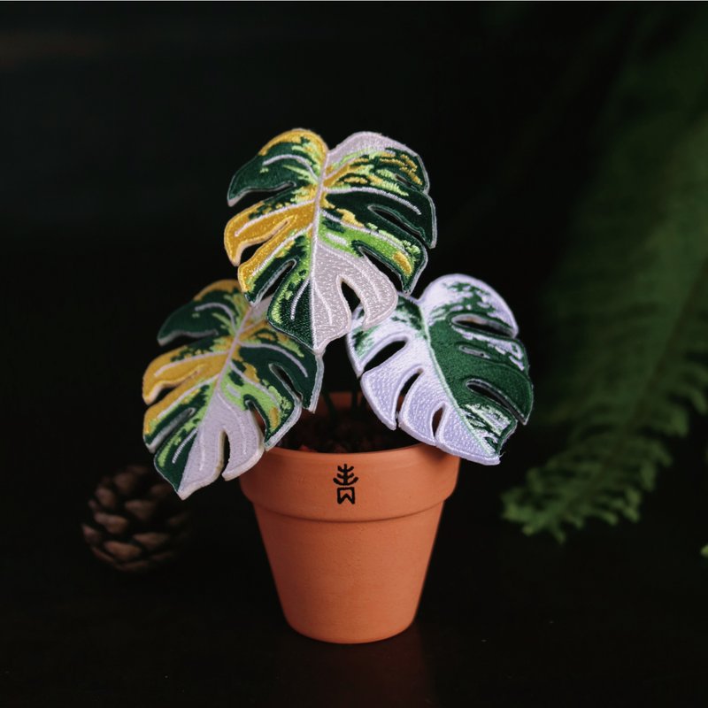 三色龟背芋-刺绣盆栽-海外限定卖场 - 摆饰 - 其他材质 绿色