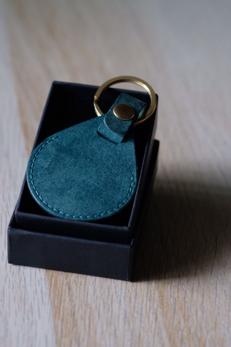 感应扣皮套【绣球花】毕业礼 /含定制英文 - 钥匙链/钥匙包 - 真皮 咖啡色