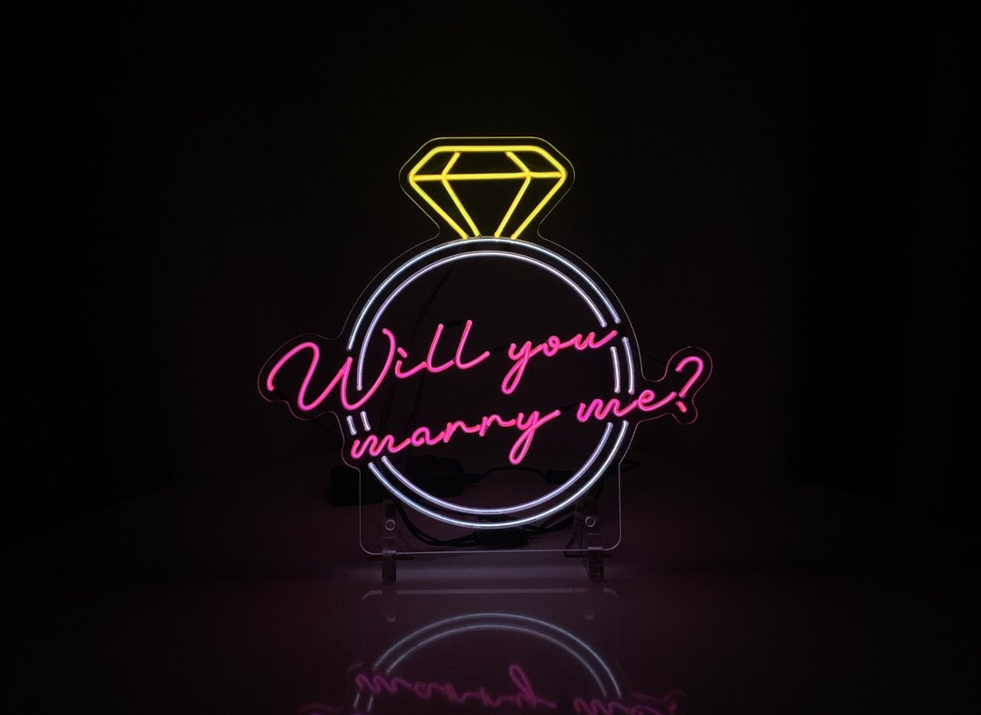 Will you marry me? 丨幼线霓虹灯牌丨EL001丨AMAZING NEON - 灯具/灯饰 - 压克力 多色