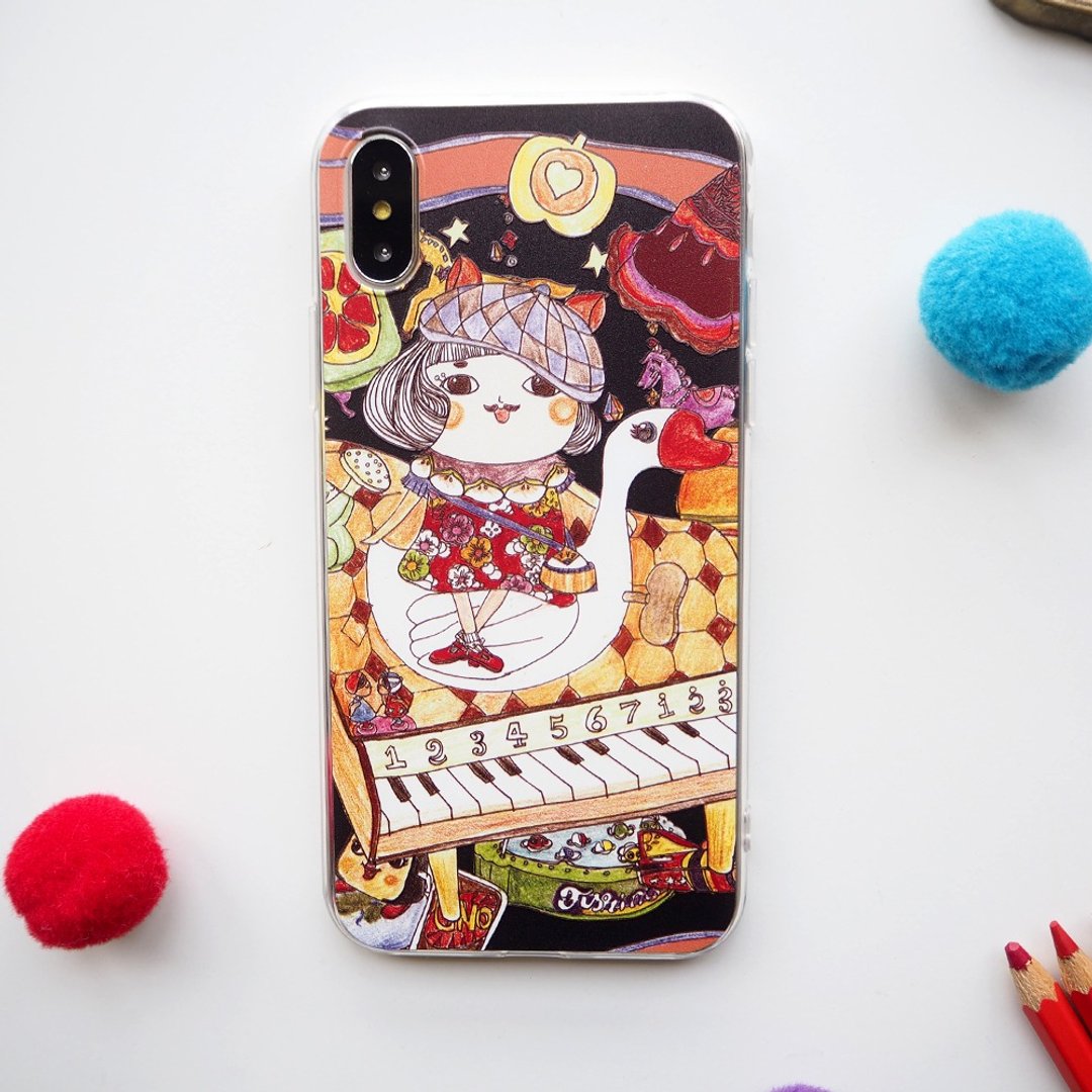怀旧小玩具/小天鹅上的包子小姐/浮雕质感手机壳/iPhoneX/定制化 - 手机壳/手机套 - 塑料 